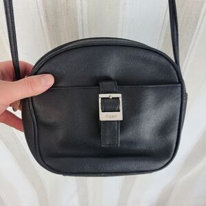Etienne Aigner Mini Crossbody Bag‎ Purse Black 100% Cowhide Split Leather